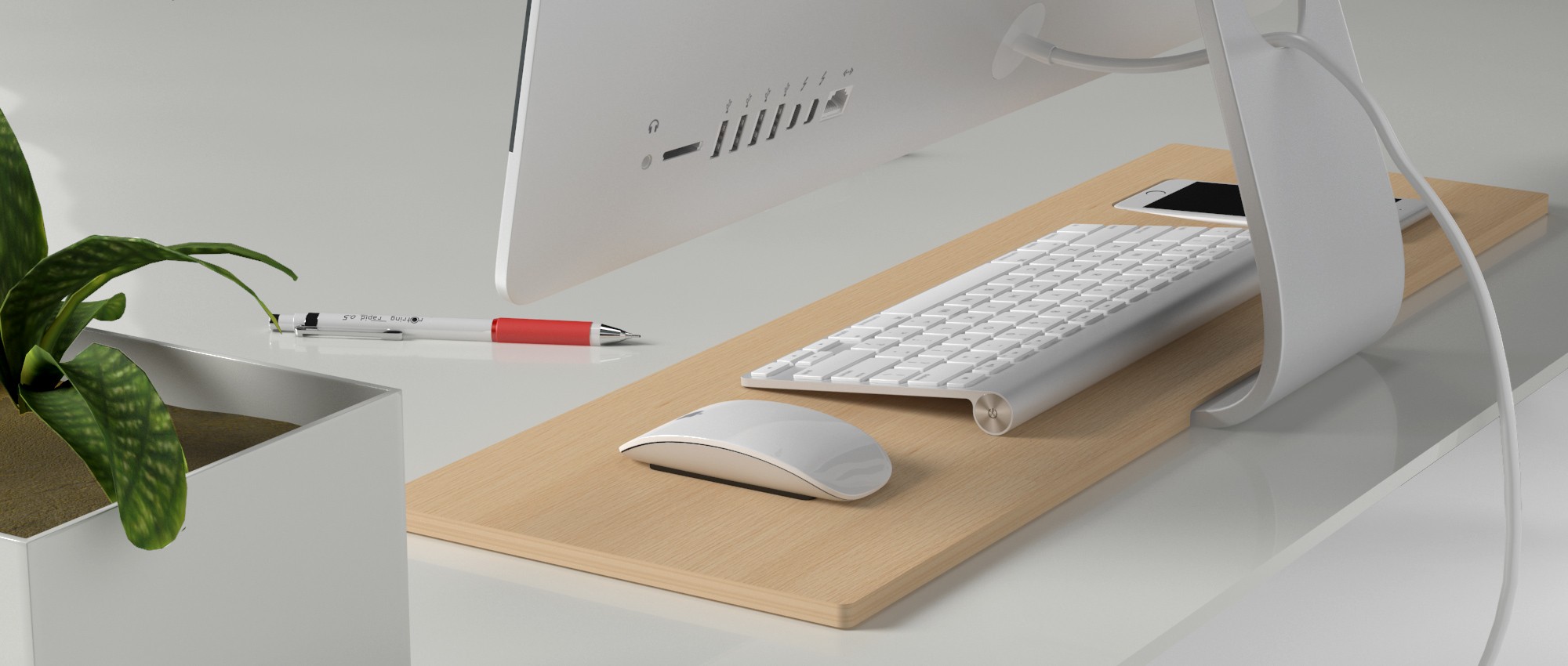 Tamm iPhone 6 Plus Dock & iMac Desk Organizer