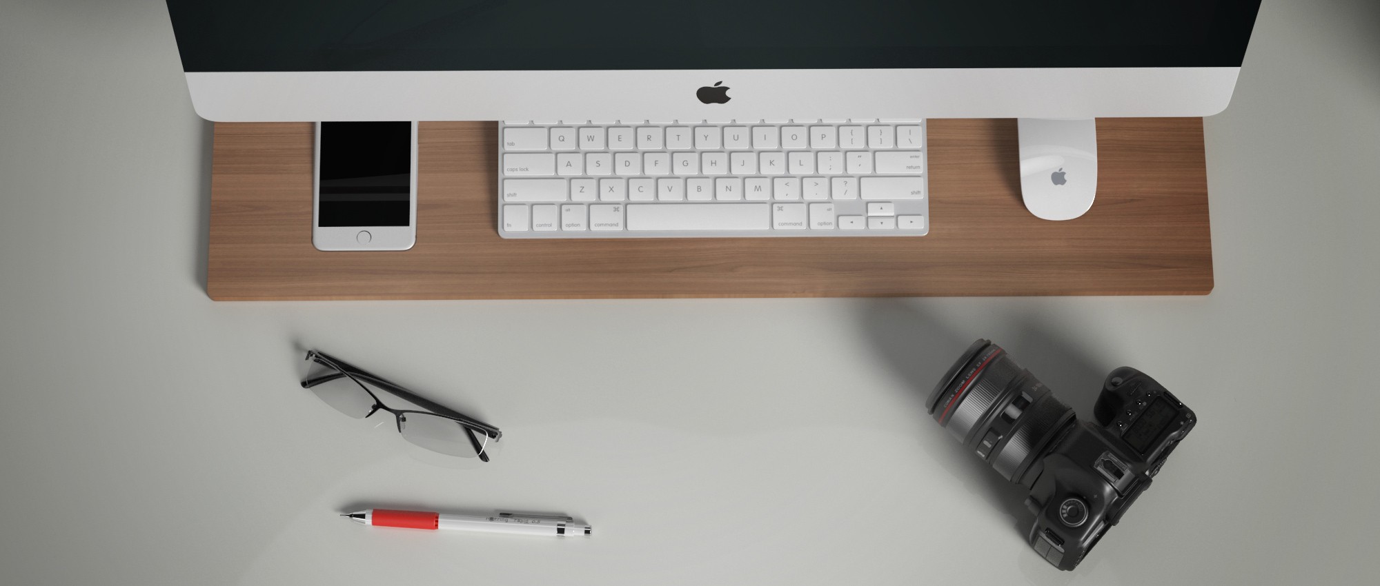 Tamm iPhone 6 Dock & iMac Wooden Desk Organizer